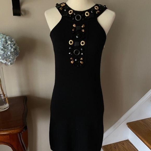 Milly Of  New York Black Cashmere Beaded Cocktail - Picture 8 of 8